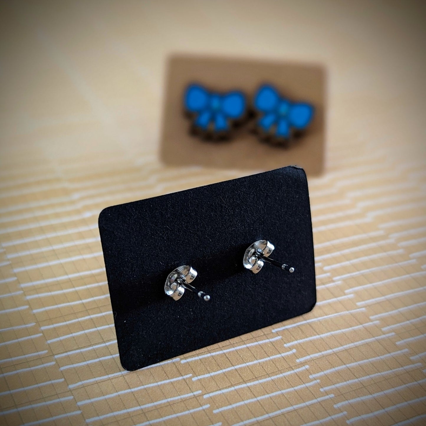 Bunny Bow Festive Studs - Purple Bow